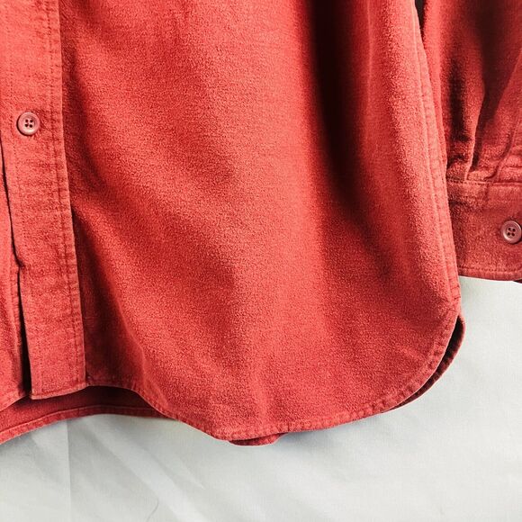 LL Bean Shirt Mens XL Tall Red Long Sleeve Button Down Shacket Vintage Autumn - Picture 6 of 8